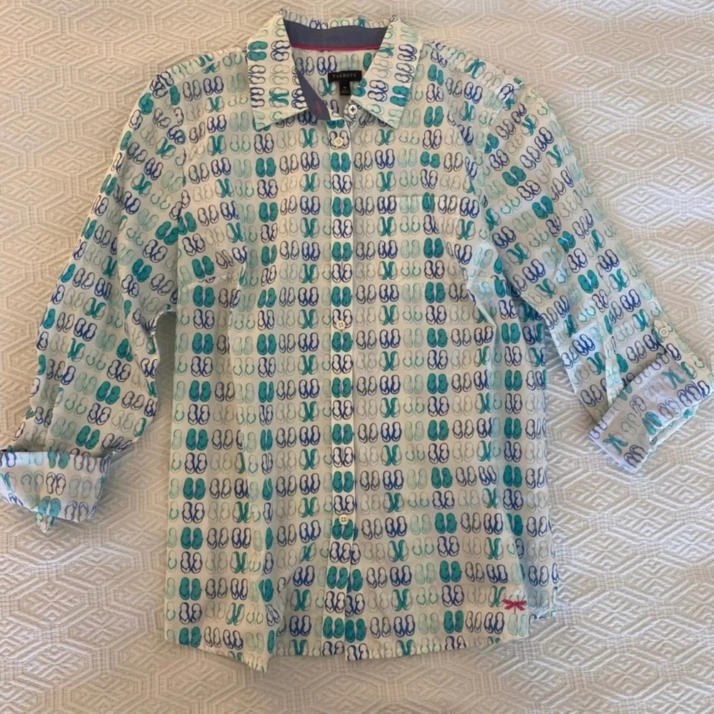Talbots flip flop button down top - Picture 1 of 5